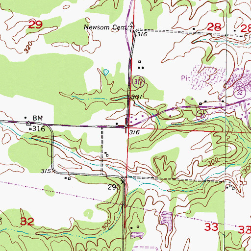 Topographic Map of Fomby, AR