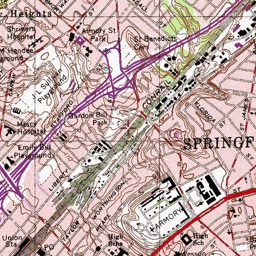 Topographic Map of Gurdon Bill Park, MA