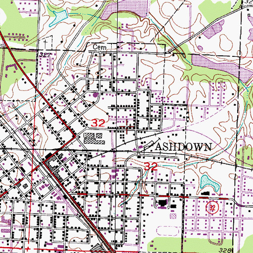 Topographic Map of House of God Church, AR