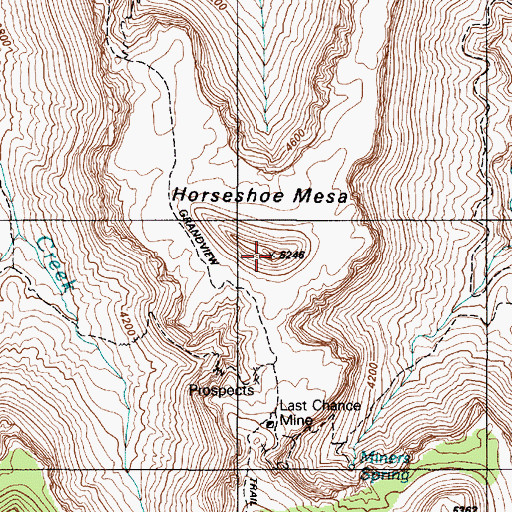 Topographic Map of Horseshoe Mesa, AZ