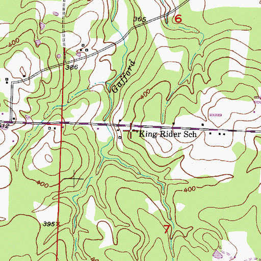 Topographic Map of King Ryder Church of Christ, AR