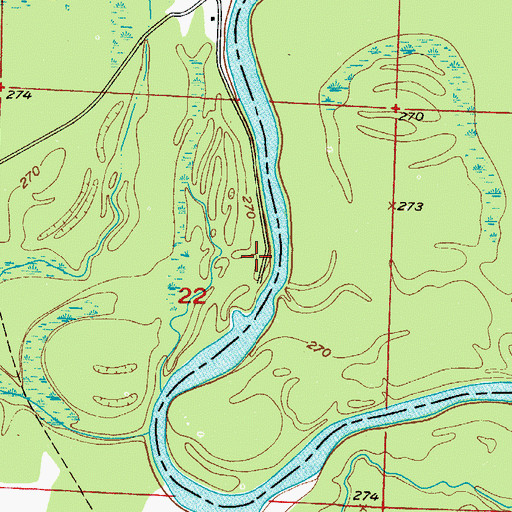 Topographic Map of Patterson Shoals Public Use Area, AR