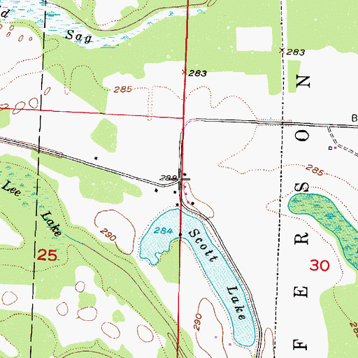 Topographic Map of Pine Prairie, AR