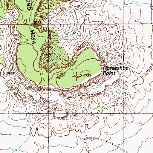 Topographic Map of Horseshoe Point, AZ