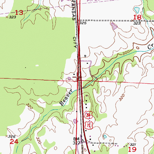 Topographic Map of Rankin (historical), AR