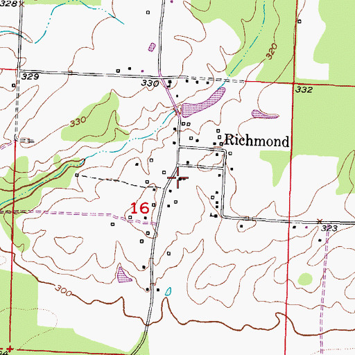 Topographic Map of Richmond United Methodist Church, AR