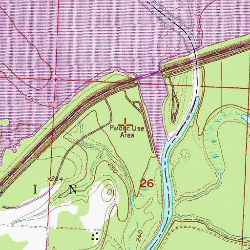 Topographic Map of River Run West Public Use Area, AR