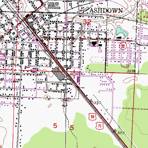 Topographic Map of Southtown Shopping Center, AR