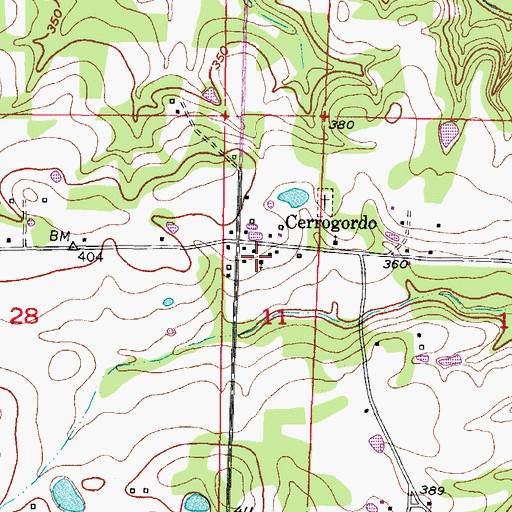 Topographic Map of State Line Baptist Church, AR