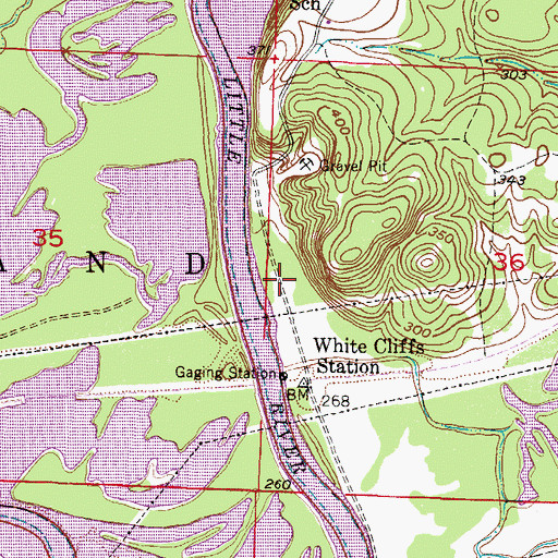 Topographic Map of White Cliffs Public Use Area, AR