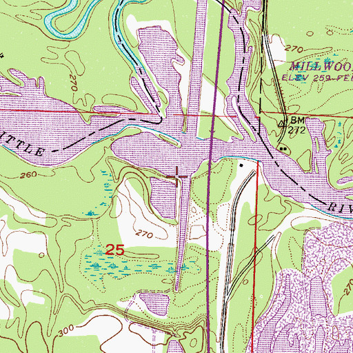 Topographic Map of Wilton Landing Public Use Area, AR
