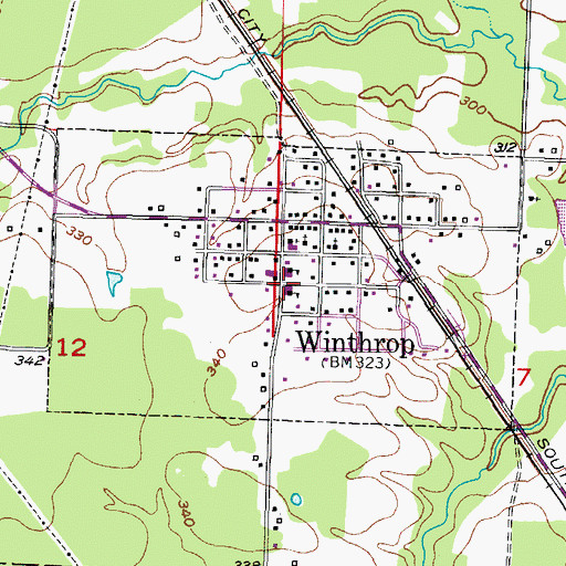 Topographic Map of Winthrop High School, AR