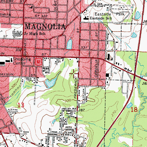 Topographic Map of Jimmy Jones Community Center, AR