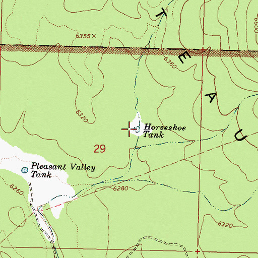 Topographic Map of Horseshoe Tank, AZ