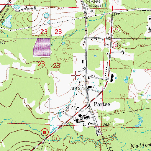 Topographic Map of Columbia Oil and Gas Field, AR