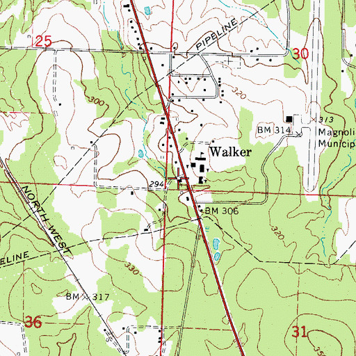 Topographic Map of Mount Zion Church, AR