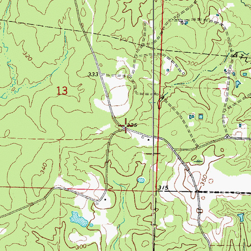 Topographic Map of Cross Roads School (historical), AR