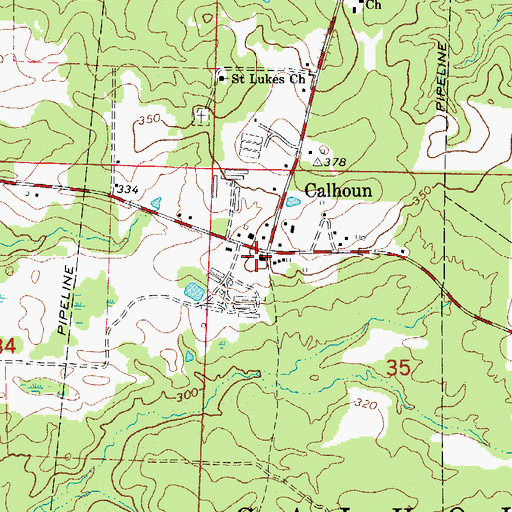 Topographic Map of Harvey Couch High School (historical), AR