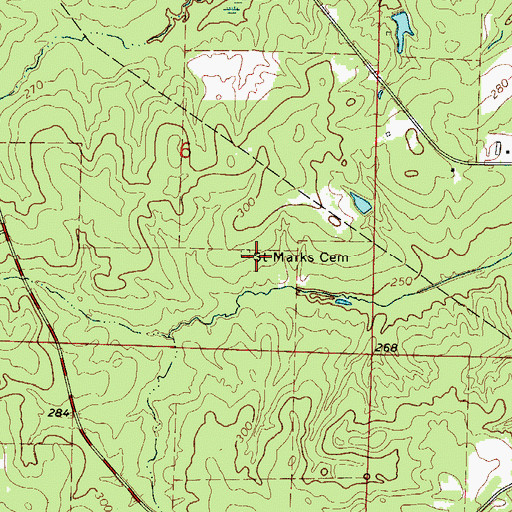 Topographic Map of Saint Marks Church (historical), AR