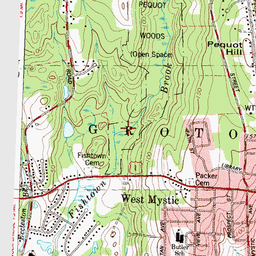 Topographic Map of West Rutland Cemetery, CT