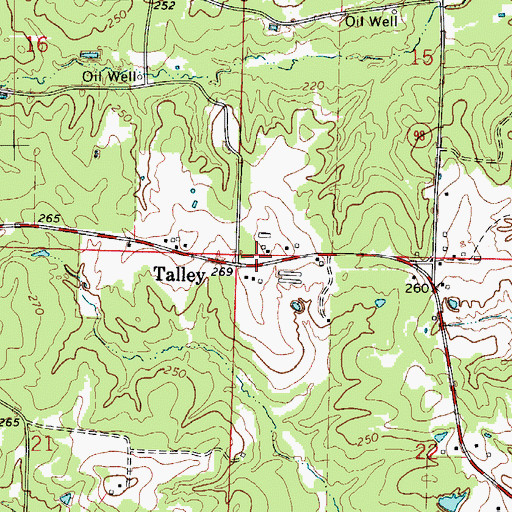 Topographic Map of Talley School (historical), AR