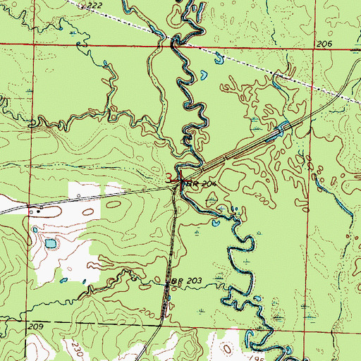 Topographic Map of Jameson Bridge, AR