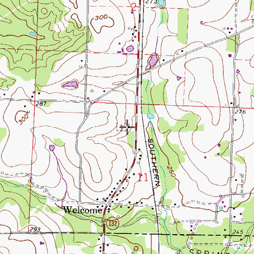 Topographic Map of Welcome United Methodist Church, AR