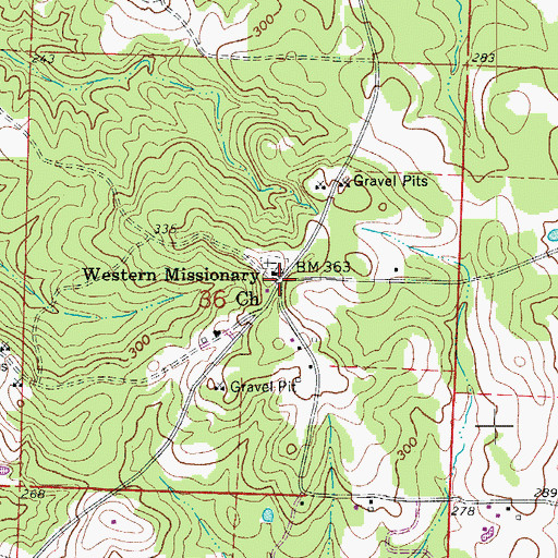 Topographic Map of Western, AR