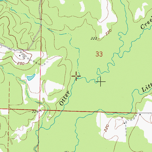 Topographic Map of White Oak Creek, AR