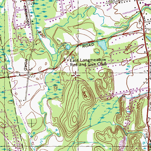 Topographic Map of East Longmeadow Rod and Gun Club, MA