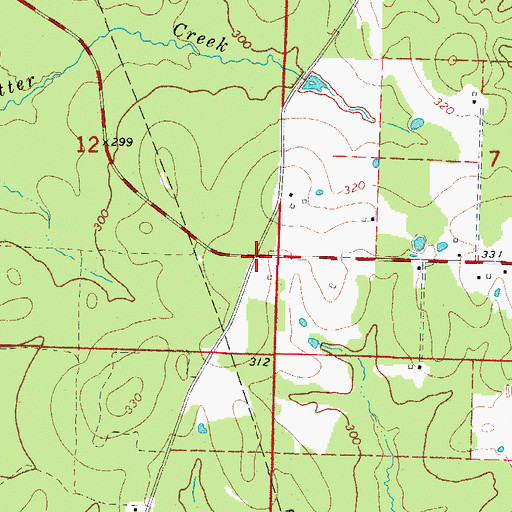 Topographic Map of Cross Roads Church (historical), AR