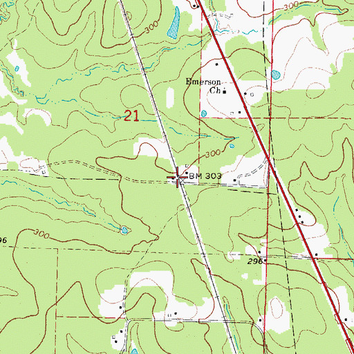Topographic Map of Mohawk, AR