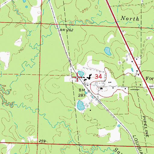 Topographic Map of Rucks Spur, AR
