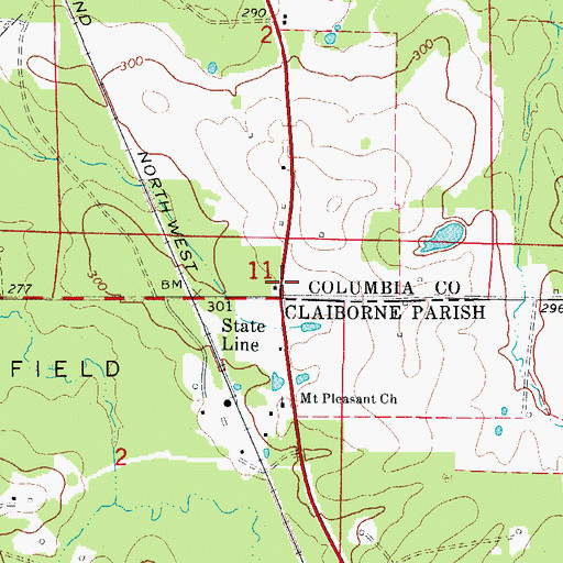 Topographic Map of State Line School (historical), AR