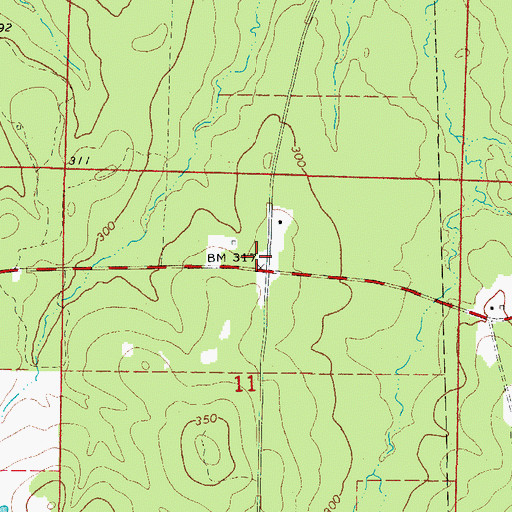 Topographic Map of Wood School (historical), AR