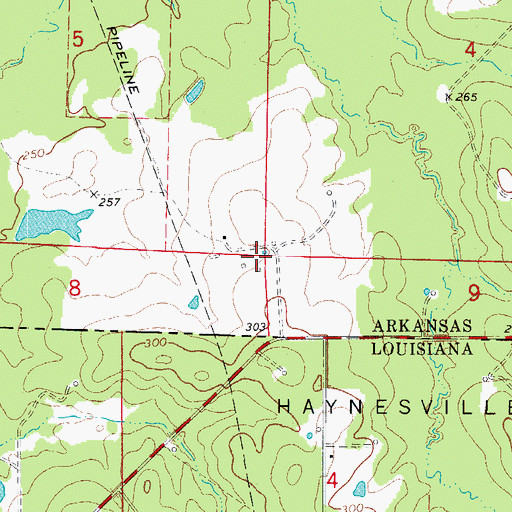 Topographic Map of Hopewell School (historical), AR