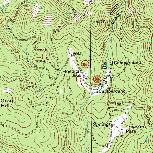 Topographic Map of Hospital Flat, AZ