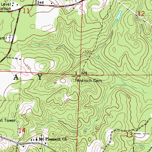 Topographic Map of Mount Pleasant School (historical), AR