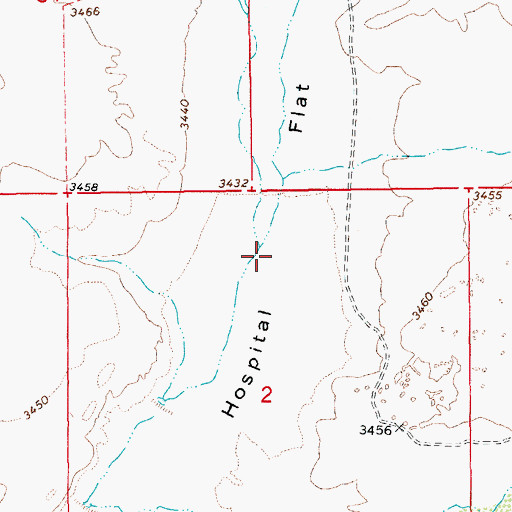 Topographic Map of Hospital Flat, AZ