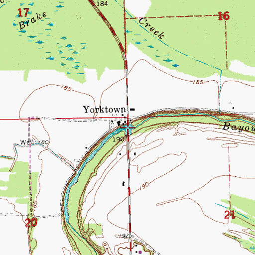 Topographic Map of Atkinson Ford Bridge, AR