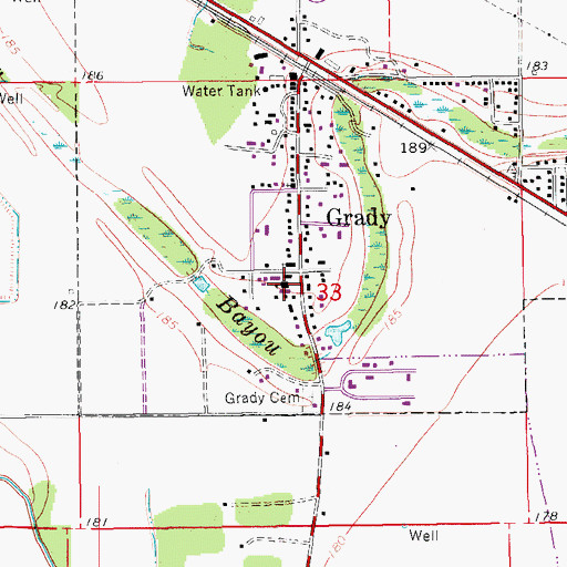 Topographic Map of Kennedy High School (historical), AR