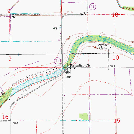 Topographic Map of Woodville, AR