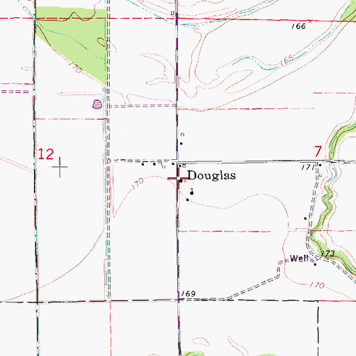 Topographic Map of Douglas Baptist Church, AR