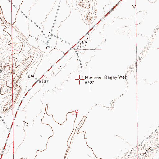 Topographic Map of Hosteen Begay Well, AZ