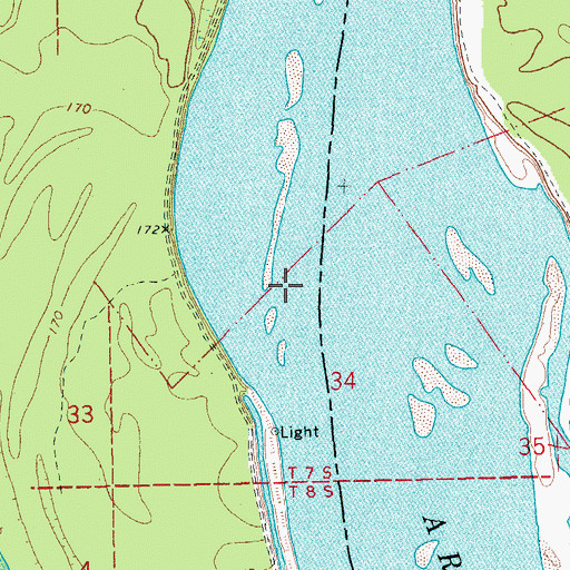 Topographic Map of South Bend Landing, AR