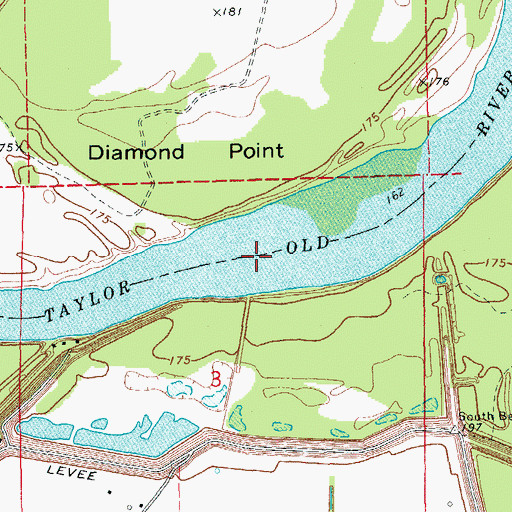 Topographic Map of Bicker Bend, AR