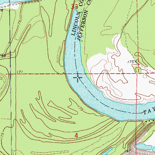 Topographic Map of Bicker Crossing, AR