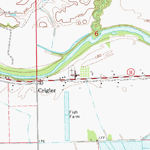 Topographic Map of Trinity Methodist Church, AR