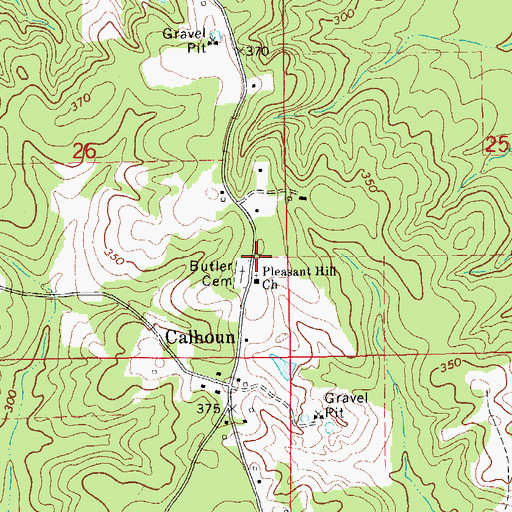 Topographic Map of Butler School (historical), AR