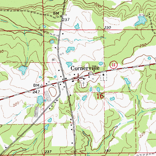 Topographic Map of Cornerville Public School (historical), AR